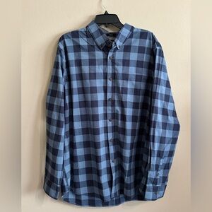 Lee Navy and Light Blue Plaid Men's Shirt